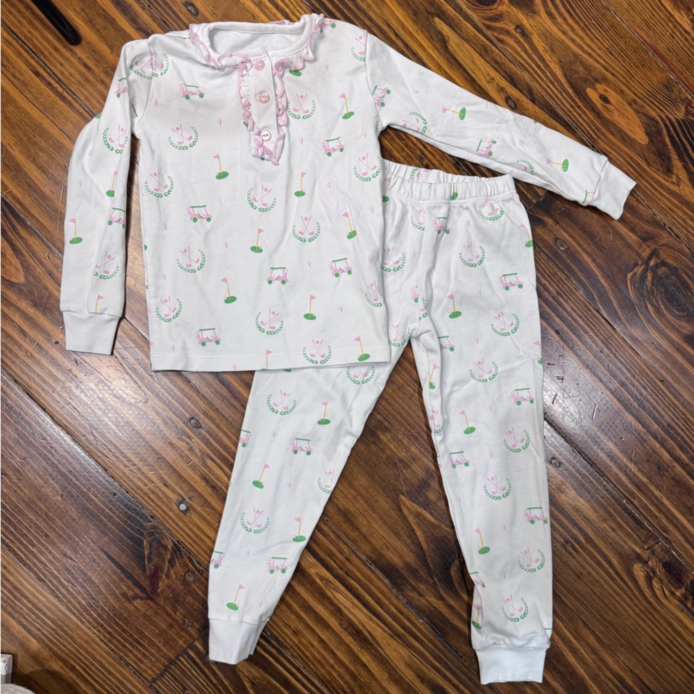 Little English Girls Golf Pajamas Size 5